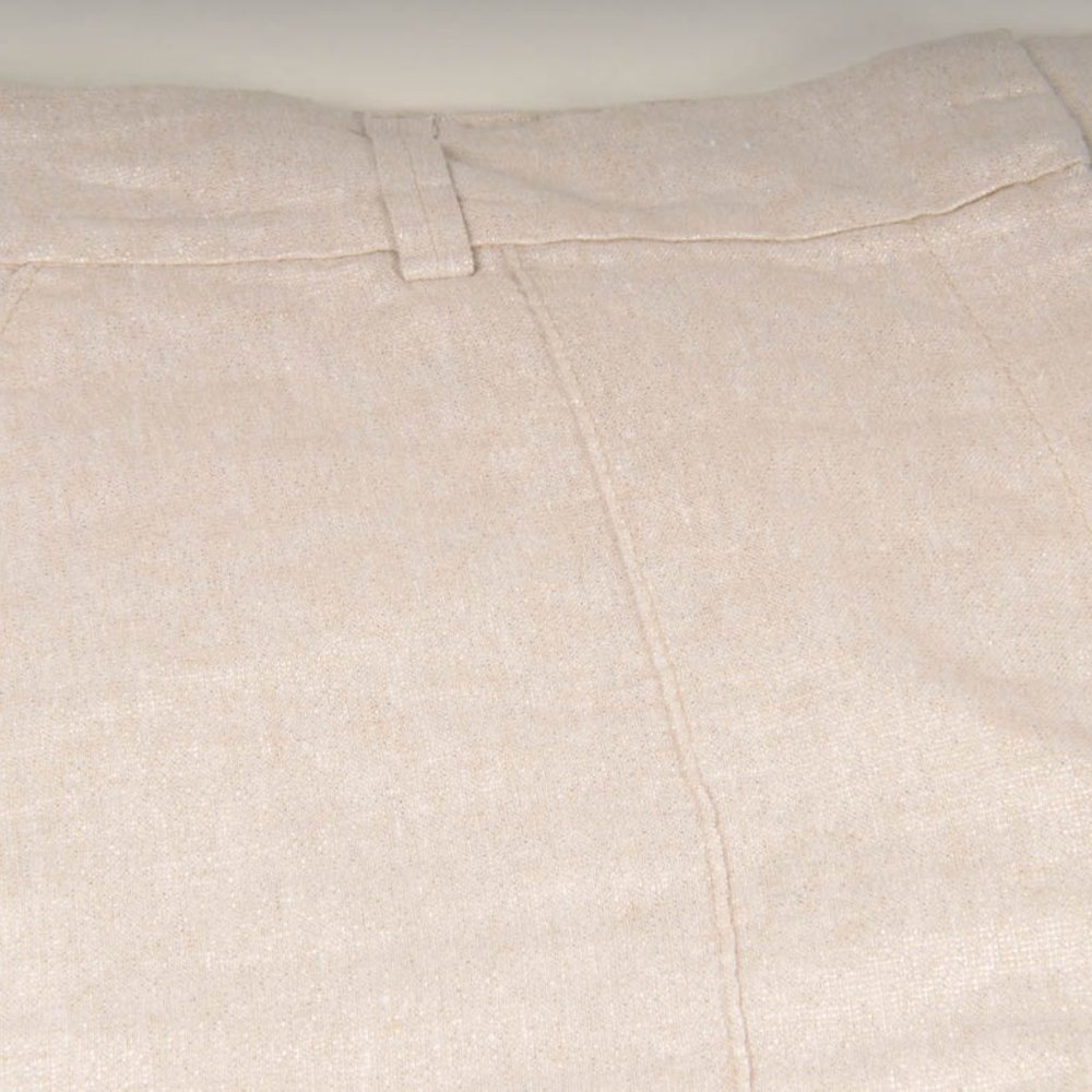 Ann Taylor LOFT Cream Metallic Linen Blend Pockets Lined Shorts, Size 12 {EX+} - Picture 2 of 4